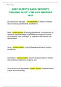ABST ALBERTA BASIC SECURITY  TRAINING QUESTIONS AND ANSWERS  2025