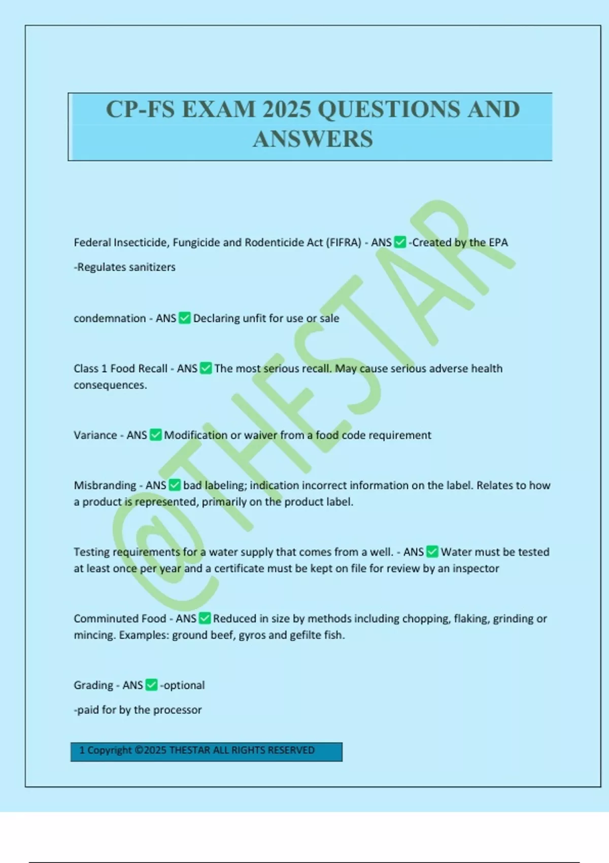 CP-FS EXAM 2025 QUESTIONS AND ANSWERS - CP-FS - Stuvia US