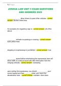 JOSHUA LAW UNIT 5 EXAM QUESTIONS  AND ANSWERS 2025