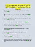DTC Steering And Alignment UPDATED  ACTUAL EXAM Questions And Correct  Answers 