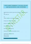 CPFT&sol; RPFT NORMAL VALUES&period; EXAM 2025 QUESTIONS AND ANSWERS
