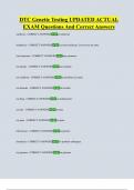 DTC Genetic Testing UPDATED ACTUAL  EXAM Questions And Correct Answers