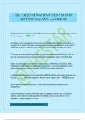 DC LICENSING STATE EXAM 2025 QUESTIONS AND ANSWERS
