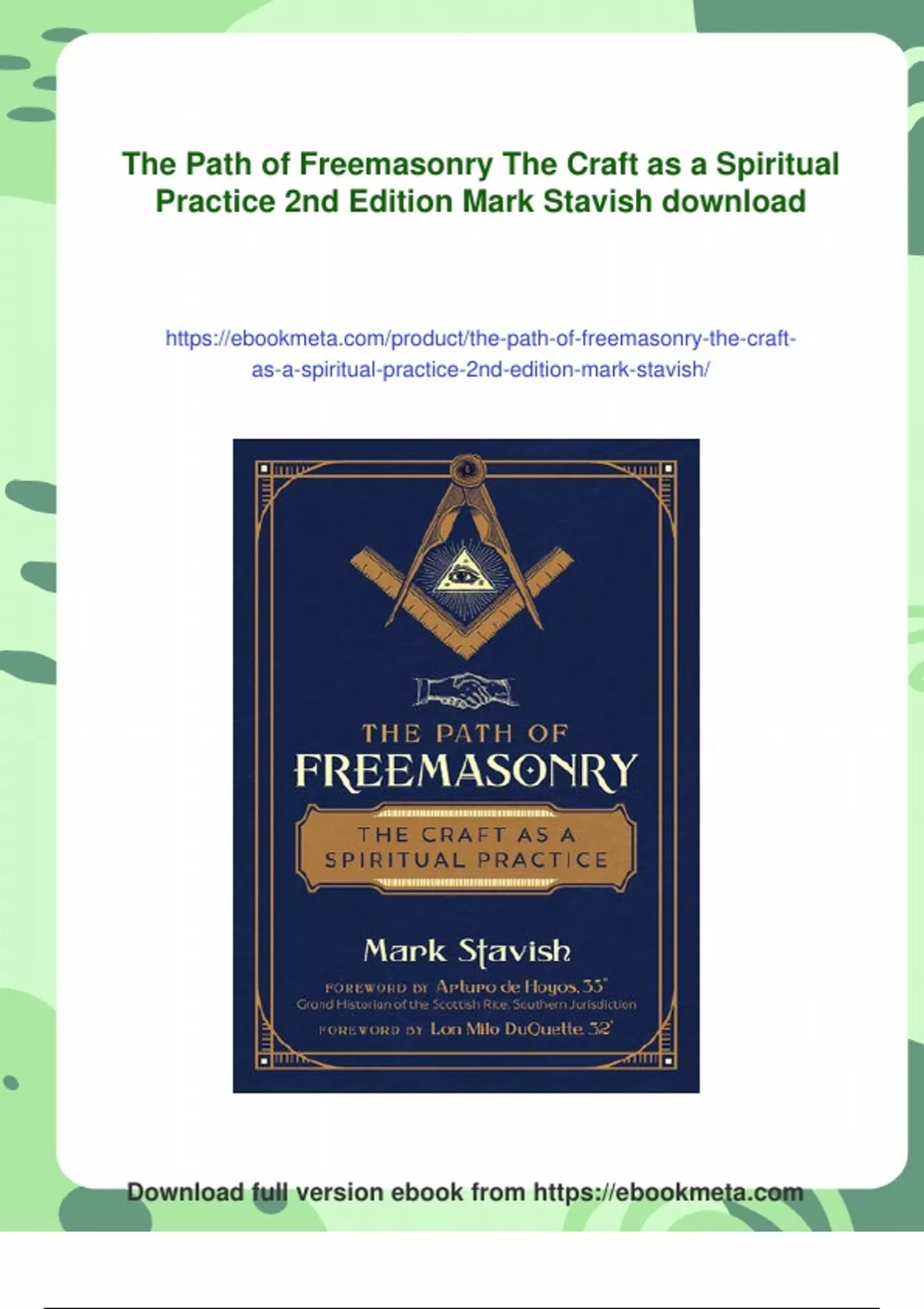 Summary The Path of Freemasonry The Craft as a Spiritual Practice 2nd ...