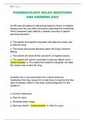 PHARMACOLOGY NCLEX QUESTIONS  AND ANSWERS 2025 