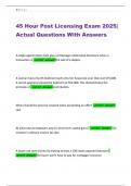 45 Hour Post Licensing Exam 2025&vert; Actual Questions With Answers