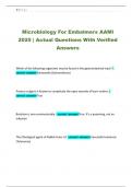 Microbiology For Embalmers AAMI 2025 &vert; Actual Questions With Verified Answers