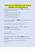 HTM 411-CH 5 UPDATED ACTUAL Exam  Questions And Correct Answers