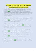 HTM 411 UPDATED ACTUAL Exam 2  Questions And Correct Answers