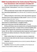 D005 Considerations for Instructional Planning Test Questions with Answers Graded A&plus;