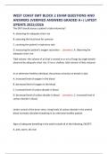 WEST COAST EMT BLOCK 2 EXAM QUESTIONS AND ANSWERS &lpar;VERIFIED ANSWERS GRADED A&plus;&rpar; LATEST UPDATE 2025&sol;2026
