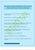 PA ENHANCED EMISSIONS TEST EXAM 2025 QUESTIONS AND ANSWERS