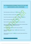 PA EMISSIONS INSPECTION EXAM 2025 QUESTIONS AND ANSWERS