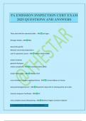 PA EMISSION INSPECTION CERT EXAM 2025 QUESTIONS AND ANSWERS