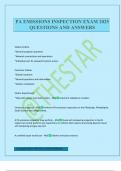 PA EMISSIONS INSPECTION EXAM 2025 QUESTIONS AND ANSWERS