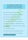 PA EMISSIONS INSPECTOR CERTIFICATION EXAM 2025 QUESTIONS AND ANSWERS