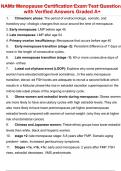NAMs Menopause Certification Exam Test Questions with Verified Answers Graded A&plus;