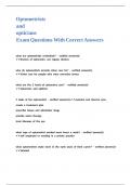 Optometrists and opticians Exam Questions With Correct Answers