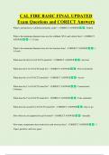 CAL FIRE BASIC FINAL UPDATED     ACTUAL Exam Questions and CORECT  Answers 