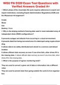 WGU PA D320 Exam Test Questions with Verified Answers Graded A&plus;