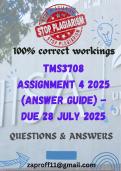 TMS3708 Assignment 4 2025 &lpar;Answer Guide&rpar; - Due 28 July 2025