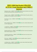 FHCE 3200 Final Jacobs UPDATED  ACTUAL  Exam Questions and CORECT  Answers