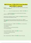FHCE Exam 3 UPDATED Exam Questions  and CORECT Answers 