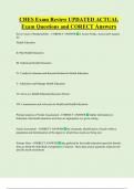 CHES Exam Review UPDATED ACTUAL    Exam Questions and CORECT Answers 