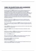 RHM 185 QUESTIONS AND ANSWERS 