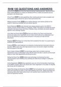 RHM 185 QUESTIONS AND ANSWERS 