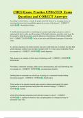 CHES Exam  Practice UPDATED  Exam  Questions and CORECT Answers 