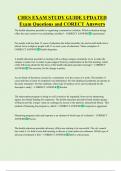 CHES EXAM STUDY GUIDE UPDATED     Exam Questions and CORECT Answers