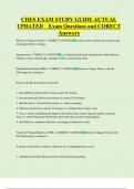 CHES EXAM STUDY GUIDE ACTUAL  UPDATED    Exam Questions and CORECT  Answers
