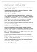CT LIFE & HEALTH INSURANCE EXAM