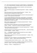 CT LIFE INSURANCE EXAM QUESTIONS & ANSWERS