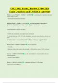 INSY 3303 Exam 3 Review UPDATED    ACTUAL Exam Questions and CORECT  Answers 