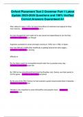 Oxford Placement Test 2 Grammar Part 1 Latest Update 2025-2026 Questions and 100&percnt; Verified Correct Answers Guaranteed A&plus;