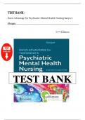 Test Bank - Townsend's Psychiatric Mental Health Nursing&comma; 11th Edition &lpar;Morgan&comma; 2025&rpar;&comma; Chapter 1-41 &plus; Next-Generation NCLEX Case Studies with answers &vert; All Chapters