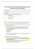 NSG MISC Pharm Final Study Guide Questions And Answers With Latest Updates