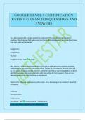 GOOGLE LEVEL 1 CERTIFICATION &lpar;UNITS 1-4&rpar; EXAM 2025 QUESTIONS AND ANSWERS