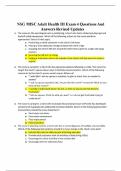 NSG MISC Adult Health III Exam 4 Questions And Answers Revised Updates