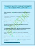 INDIANA NOTARY PUBLIC EXAM 2025 QUESTIONS AND ANSWERS