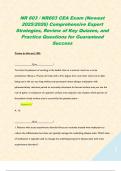 NR 603 &sol; NR603 CEA Exam &lpar;Newest 2025&sol;2026&rpar; Comprehensive Expert Strategies&comma; Review of Key Quizzes&comma; and Practice Questions for Guaranteed Success  
