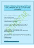 JARVIS PHYSICAL EXAMINATION AND HEALTH EXAM 2025 QUESTIONS AND ANSWERS