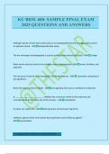 KU BIOL 600- SAMPLE FINAL EXAM 2025 QUESTIONS AND ANSWERS
