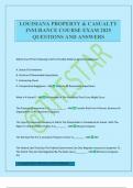 LOUISIANA PROPERTY & CASUALTY INSURANCE COURSE EXAM 2025 QUESTIONS AND ANSWERS