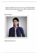 Shadow Health Alcohol Use Disorder Experience Overview For Rachel Adler Digital Clinical Experience Score 100&percnt; Updated Study Solutions