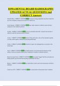 IOWA DENTAL BOARD RADIOGRAPHY  UPDATED ACTUAL QUESTIONS And  CORRECT Answers