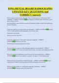 IOWA DENTAL BOARD RADIOGRAPHY  UPDATED KEY QUESTIONS And  CORRECT Answers
