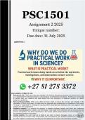 PSC1501 Assignment 2 (100% ANSWERS) 2025 - DUE 31 July 2025 